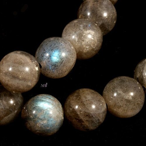 6 perles de pierres semi-précieuse de labradorite 8mm