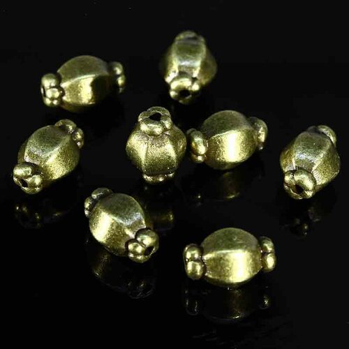 10 perles bronze intercalaire bonboniere 10mm