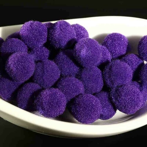 20 pompons boule rond 10mm violet peluche