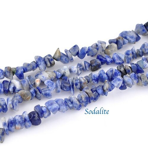 Perles de pierre naturelle chips sodalite  (320perles)  8x5mm