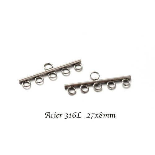 2pcs connecteur lien  acier inoxydable 27x8mm