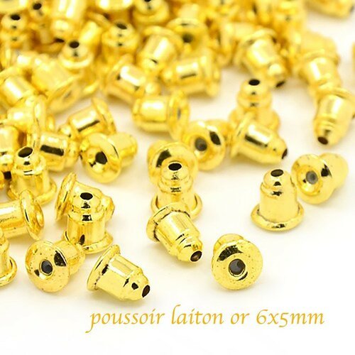 10 supports laiton or  embouts fermoirs boucle d'oreille  6x5mm