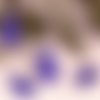 4 sequins goutte émaillés  lavande violet laiton 10x6mm