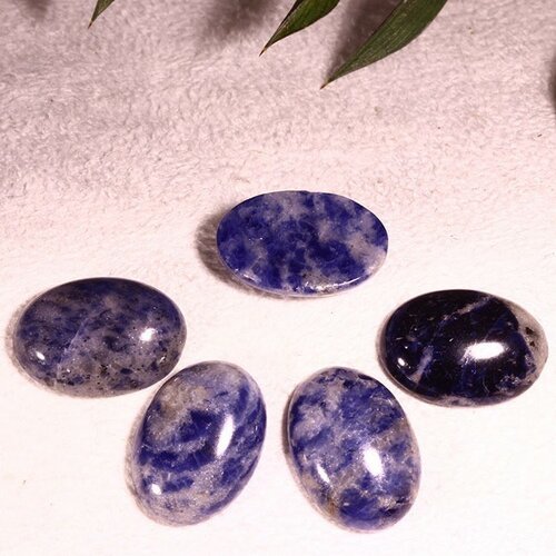 1 cabochon pierre véritable sodalite bleu/blanc  non teinté 13x18mm