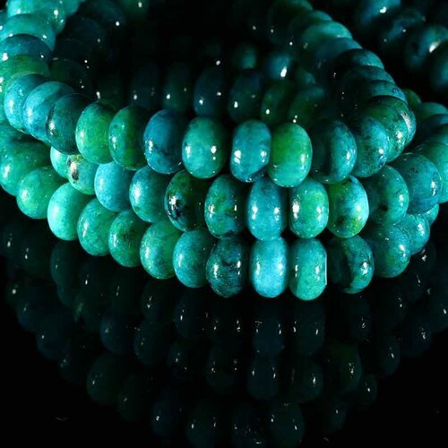 20 perles jade rondelle boulier ronde vert/bleu 8x5mm