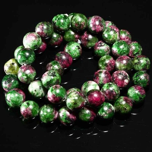 10 perles gemmes ronde épidote zoisite 8mm