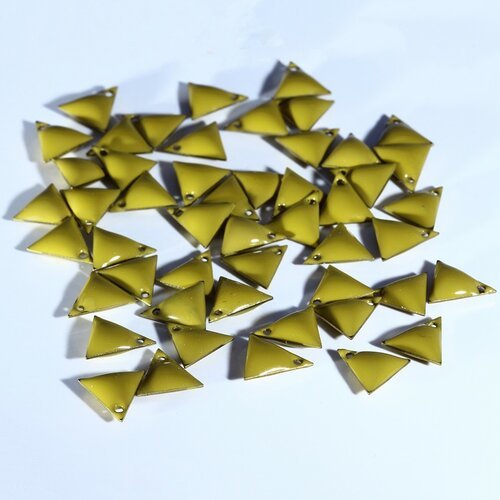 Sequin médaillon triangle x6 émail pastèque  8mm