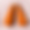 2 sequins emailles laiton longue goutte orange  27x10mm