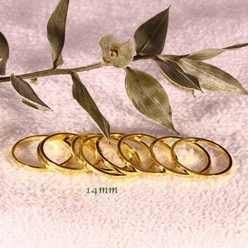 20 anneaux rond laiton doré ferme 14mm