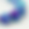 10mm : x10 perles  jade ronde blanc teinté bleu/violet