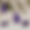 4 sequins goutte émaillés  violet  laiton 10x6mm