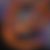 X20 perles oeil de chat orange vif  ronde 3mm