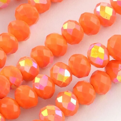 20 perles rondelle  verre facettée abaccus orange  6mm