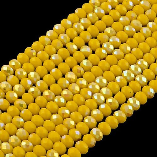 8mm- 20 perles rondelles  verre facettée abaccus jaune  8 mm