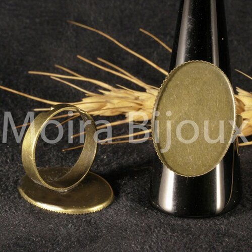 2 bagues  support cabochon ovale bronze  18x24mm