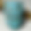 2 perles chouette howlite turquoise synthétique diamètre 30x20mm