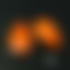 30 breloques  gouttes orange acrylique facettées 20x12mm