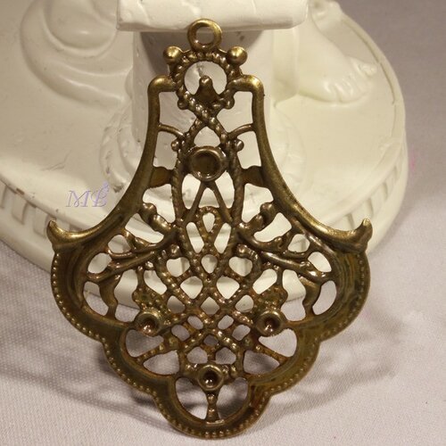 4 estampes chandeliers filigrane couleurs bronze 55x40mm