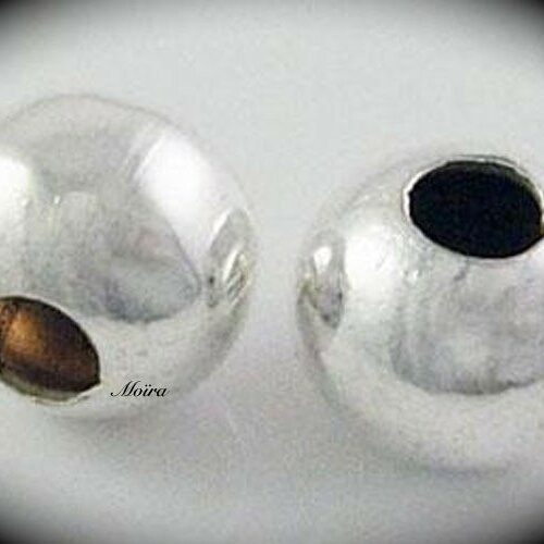 50 perles intercalaire métal couleur argent silver diamètre 3mm