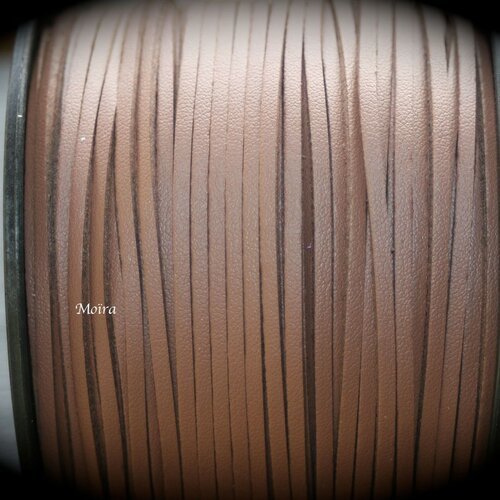 1mètre de cordon suédine chocolat aspect cuir    3x1,5m