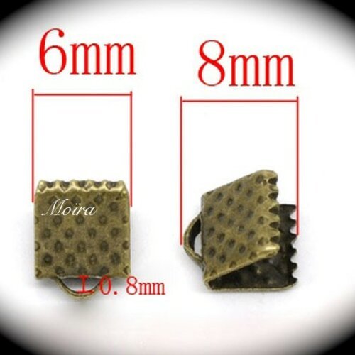 10 embouts griffes métal couleur bronze 8x6mm