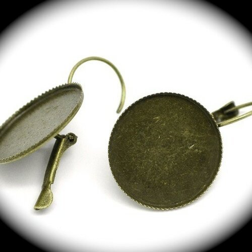 10 supports boucles d'oreilles dormeuses 20mm bronze