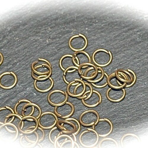 X100 anneaux  couleur bronze  ,diametre 4mm epaisseur 0,5mm