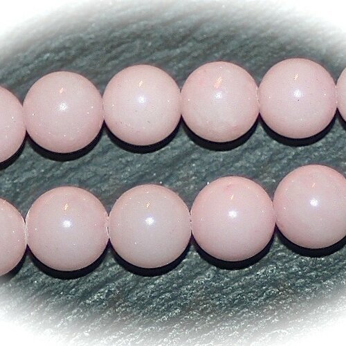 10 perles pierre jade rose shamallow 8mm rondes