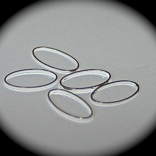X20  anneaux fermés ovale laiton argenté petit  modèle  16x9mm