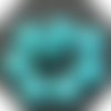 20 perles rondes plate  de turquoise howlite  veinée 12mm diamètre