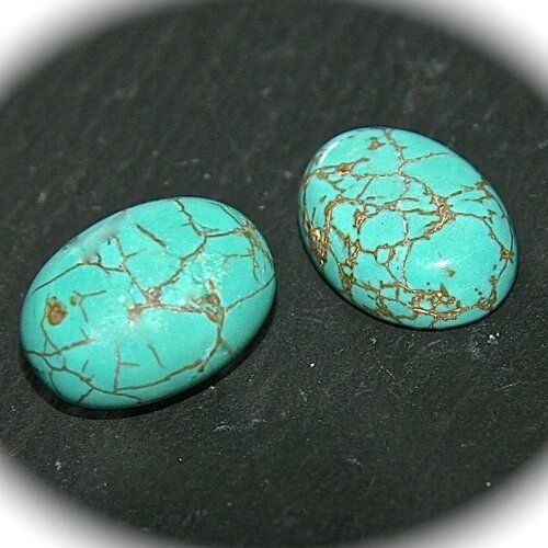 1 cabochon  pierre  turquoise howlite  13x18mm