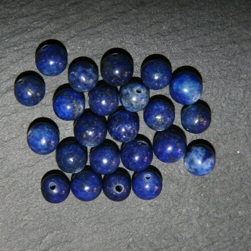 10 perles de pierre semi-précieuse de lapis -lazuli 6mm bleu nuit