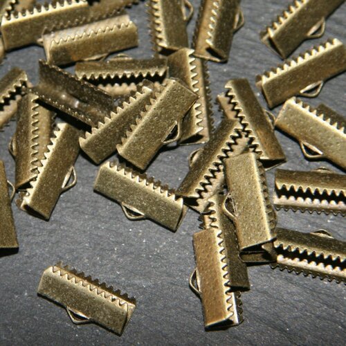30 attaches ruban laiton couleur bronze 17x6mm