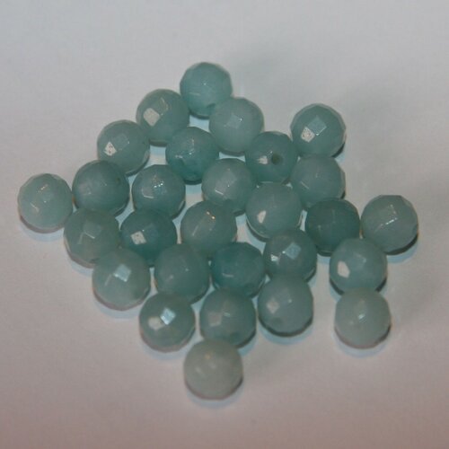 10 perles facette amazonite bleu vert 4mm