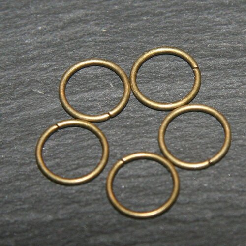X100 anneaux de jonction  ouvert  laiton couleur bronze 8mm epaisseur 0.7mm