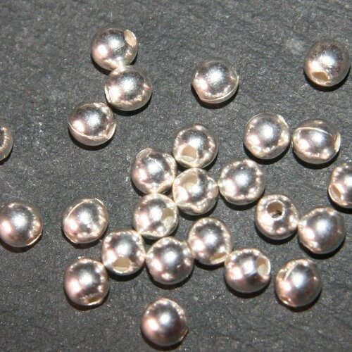 50 perles intercalaire laiton  argent   4mm