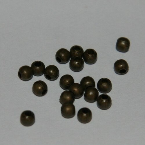 X100 perles intercalaires laiton ronde diamètre 3mm
