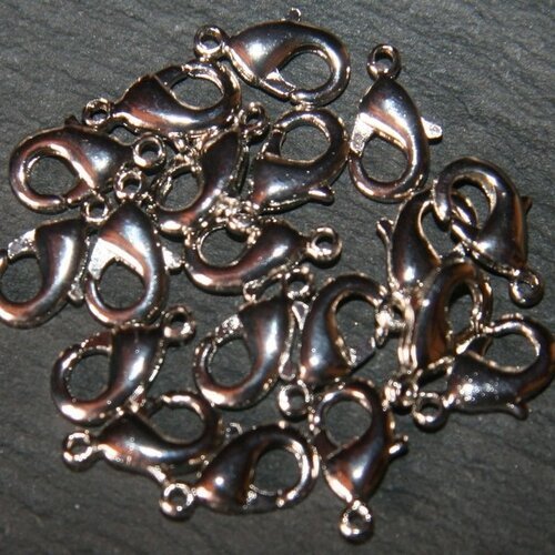10 fermoirs mousqueton platinium 8/9mm