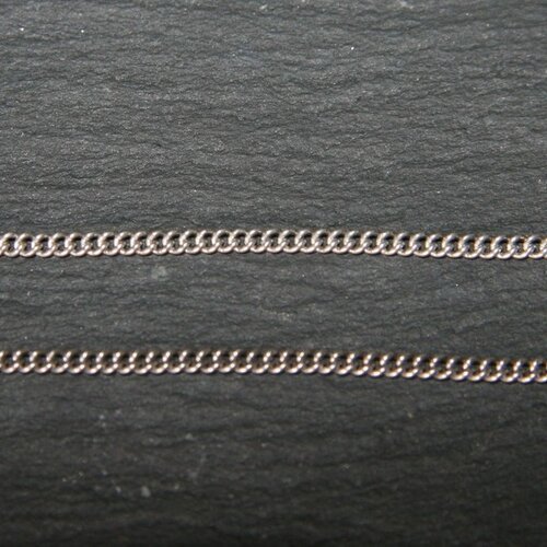 1m chaine métal argenté platine maillon plat 1mm