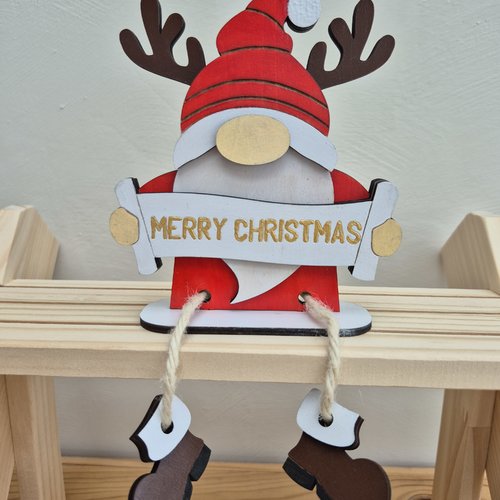 Décoration gnome de noël "merry christmas"