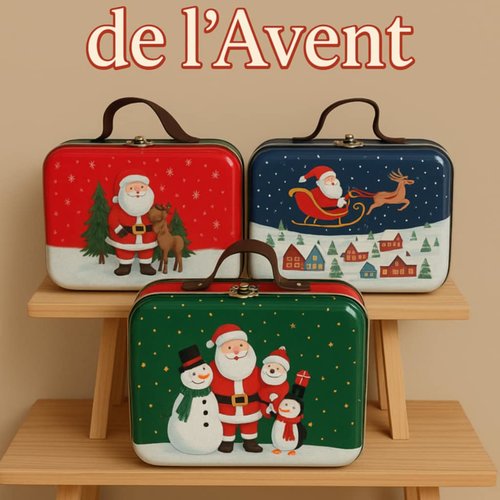 Calendrier de l'avent - décorations de noël en bois et autocollant de noël