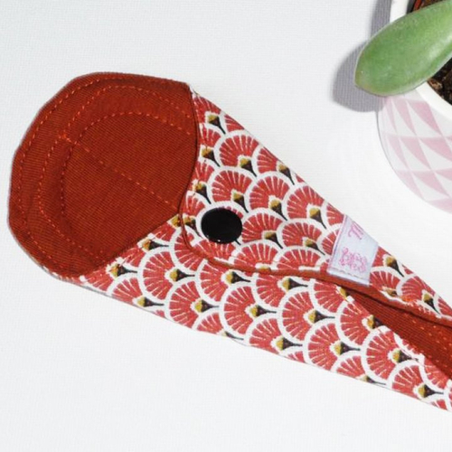 Protège-string lavable eventails terracotta (16 cm) - zéro déchet