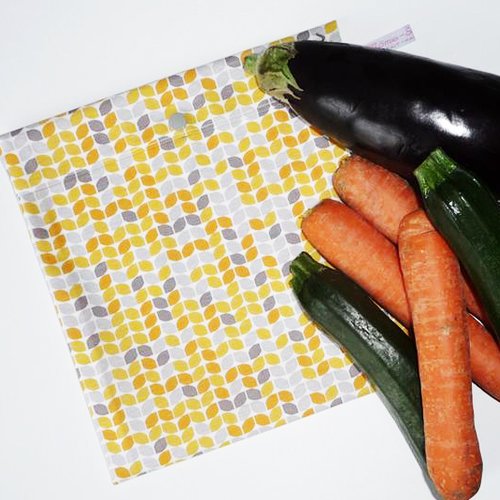 Sac congélation lavable et réutilisable orange retro (medium +) - sac conservation alimentaire