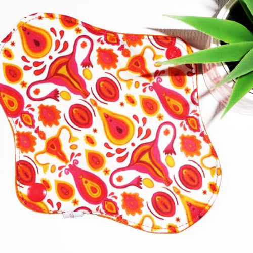 Protège-slip lavable uterus retro (17 cm) - zéro déchet