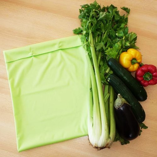 Grand sac congélation lavable réutilisable écologique zéro déchet citron vert (mega)