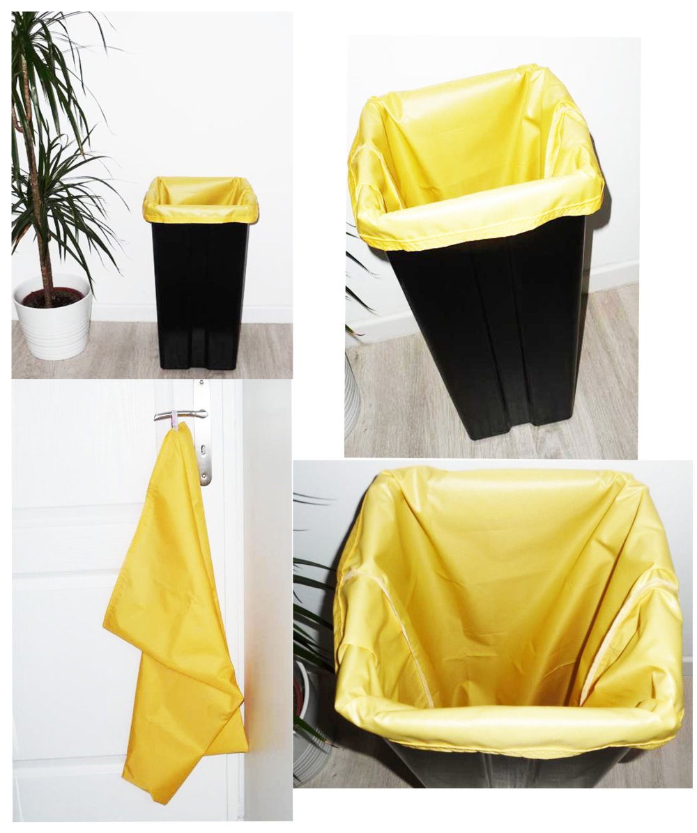 Sac poubelle lavable et réutilisable jaune (40l) - Un grand marché