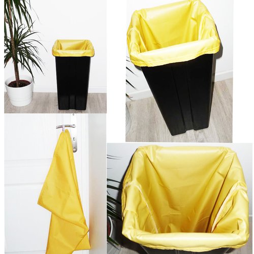 Sac poubelle lavable et réutilisable jaune (40l) - Un grand marché