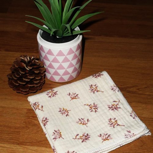 Grand mouchoir en coton oeko-tex double épaisseur de double gaze lavable réutilisable (25 x 25 cm) mouchoir alternatif très doux