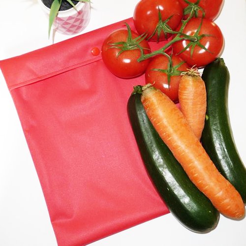 Sac congélation lavable réutilisable écologique zéro déchet rouge (maxi) - sac congélation alternatif