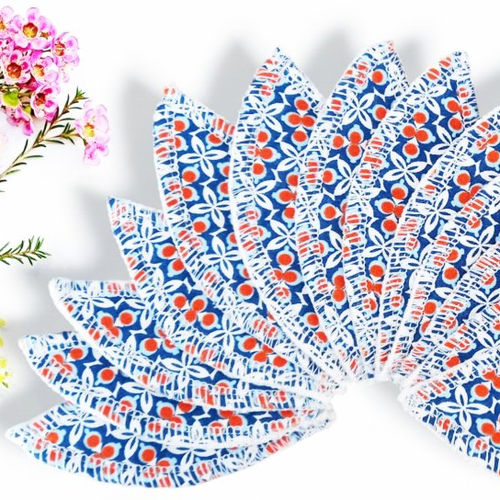 Pad interlabial lavable vintage (lot de 13) taille : s-m-l - tampons interlabiaux écologiques - pétales interlabiaux